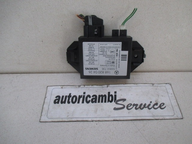 RACUNALNIK AVTOALARMA/BLOKADA MOTORJA OEM N. 1688200426 ORIGINAL REZERVNI DEL MERCEDES CLASSE A W168 5P V168 3P 168.031 168.131 (1997 - 2000) DIESEL LETNIK 2000