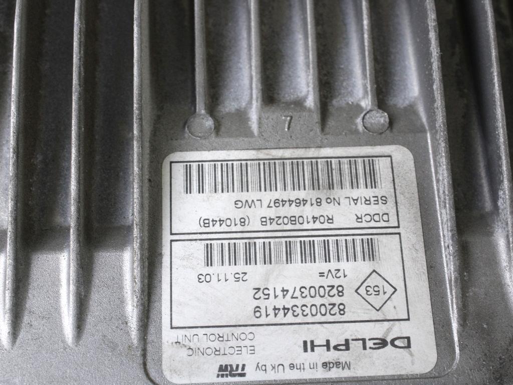 KOMPLET ODKLEPANJE IN VZIG  OEM N. 16919 KIT ACCENSIONE AVVIAMENTO ORIGINAL REZERVNI DEL RENAULT MEGANE MK2 BM0/1 CM0/1 EM0/1 KM0/1 LM0/1 BER/GRANDTOUR  (10/2002 - 02/2006) DIESEL LETNIK 2004