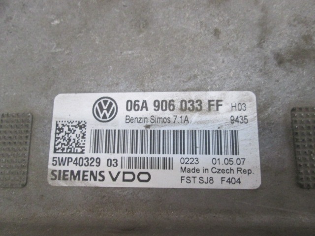 KOMPLET ODKLEPANJE IN VZIG  OEM N. 18766 KIT ACCENSIONE AVVIAMENTO ORIGINAL REZERVNI DEL SEAT LEON 1P1 MK2 (2005 - 2012) BENZINA LETNIK 2007