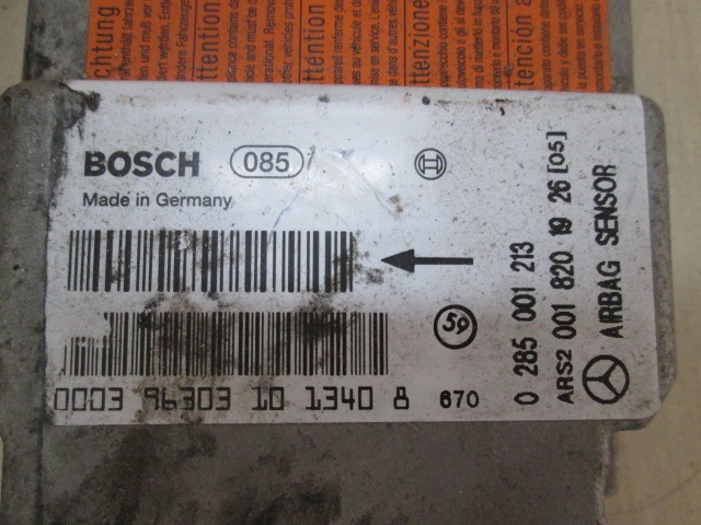 RACUNALNIK AIRBAG OEM N. 285001213 ORIGINAL REZERVNI DEL MERCEDES CLASSE C W202 S202 BER/SW  (1993 - 2000) DIESEL LETNIK 1996