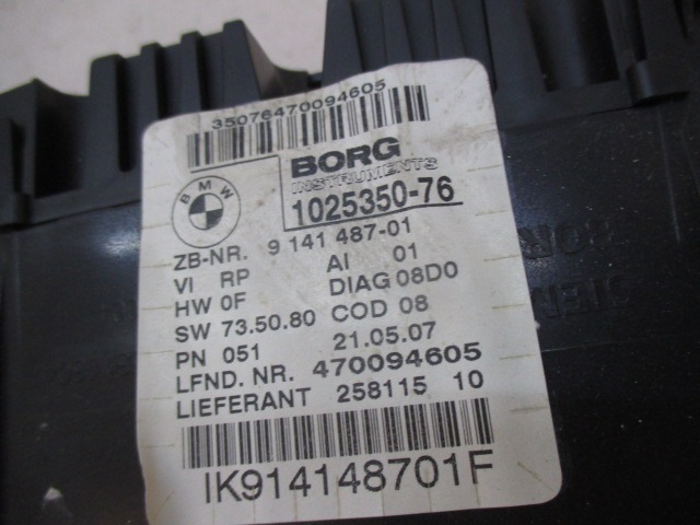 KILOMETER STEVEC OEM N. 102535076 ORIGINAL REZERVNI DEL BMW SERIE 3 BER/SW/COUPE/CABRIO E90/E91/E92/E93 (2005 -2009) DIESEL LETNIK 2007