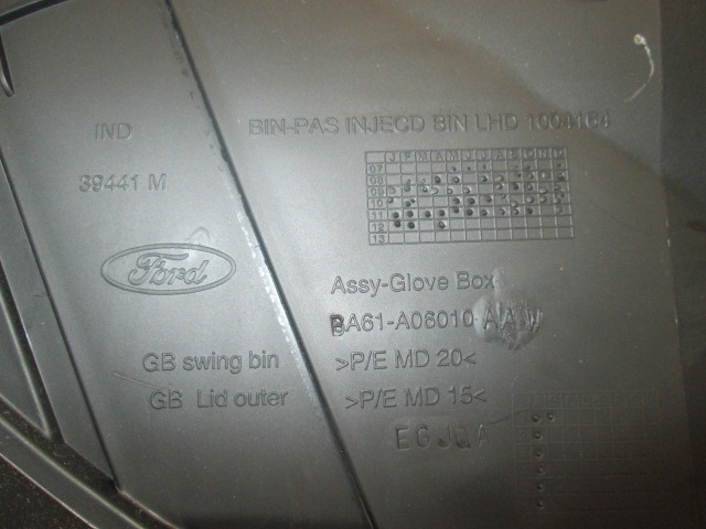 PREDAL ZA DOKUMENTE OEM N. BA61A06010AAW ORIGINAL REZERVNI DEL FORD FIESTA CB1 CNN MK6 (09/2008 - 11/2012) BENZINA LETNIK 2012