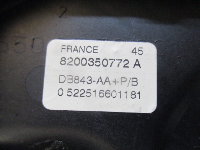 KIT AIRBAG KOMPLET OEM N. 17512 KIT AIRBAG COMPLETO ORIGINAL REZERVNI DEL RENAULT KANGOO KC0/1 MK1 R (2003-2008) DIESEL LETNIK 2005