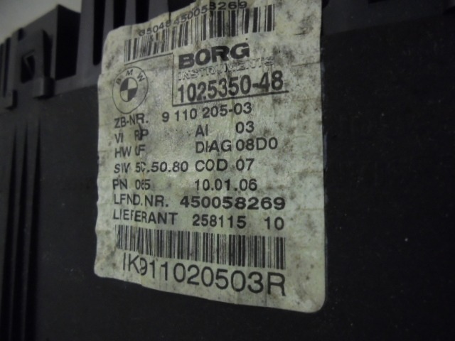 KILOMETER STEVEC OEM N. 1094265.9 ORIGINAL REZERVNI DEL BMW SERIE 3 BER/SW/COUPE/CABRIO E90/E91/E92/E93 (2005 -2009) DIESEL LETNIK 2006