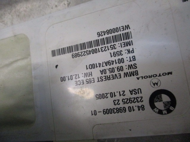 RACUNALNIK TELEFONA  OEM N. 6983009 ORIGINAL REZERVNI DEL BMW SERIE 7 E65/E66/E67/E68 LCI R (2005 - 2008) DIESEL LETNIK 2005