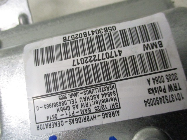 AIRBAG VRATA OEM N. 417077000000 ORIGINAL REZERVNI DEL BMW SERIE 7 E65/E66/E67/E68 LCI R (2005 - 2008) DIESEL LETNIK 2005