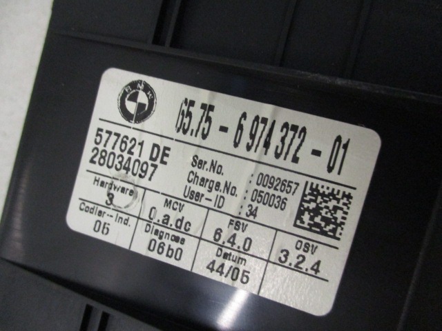 RACUNALNIK AVTOALARMA/BLOKADA MOTORJA OEM N. 65.75-6974372-01 ORIGINAL REZERVNI DEL BMW SERIE 7 E65/E66/E67/E68 LCI R (2005 - 2008) DIESEL LETNIK 2005