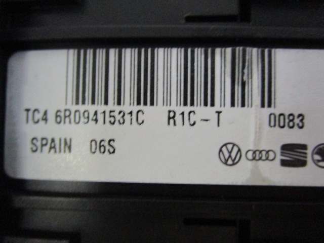 GLAVNO STIKALO LUCI OEM N. 6R09414531C ORIGINAL REZERVNI DEL VOLKSWAGEN UP 121 122 123 BL1 BL2 BL3 (DAL 2011) BENZINA LETNIK 2013