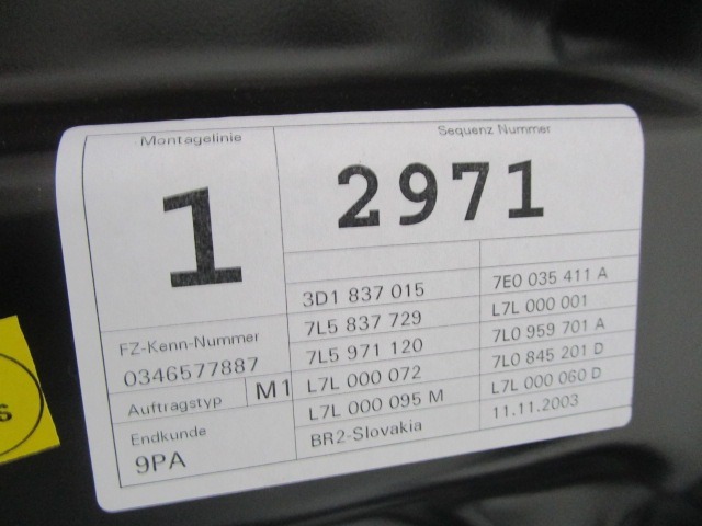 LEVA SPREDNJA VRATA VOZNIK OEM N. 95553101106GRV ORIGINAL REZERVNI DEL PORSCHE CAYENNE 9PA MK1 (2003 -2008) BENZINA LETNIK 2003