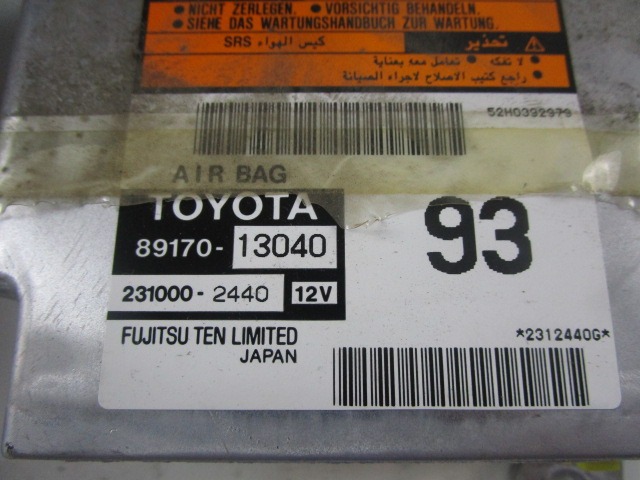 89170-13040 KIT AIRBAG COMPLETO TOYOTA COROLLA VERSO 1.8 B AUT 5P 99KW (2003) RICAMBIO USATO 231000-2440 