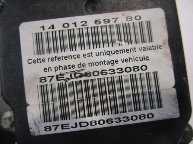 ABS AGREGAT S PUMPO OEM N. 1401259780 0265800696 0265232065 1401109880 ORIGINAL REZERVNI DEL CITROEN JUMPY VF7 (2007 - 2016) DIESEL LETNIK 2008