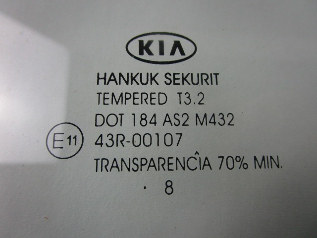 STEKLO ZADNJIH DESNIH VRAT OEM N. 834211H010 ORIGINAL REZERVNI DEL KIA CEE'D / PRO CEE'D MK1 ED (2006-2012) BENZINA/GPL LETNIK 2008