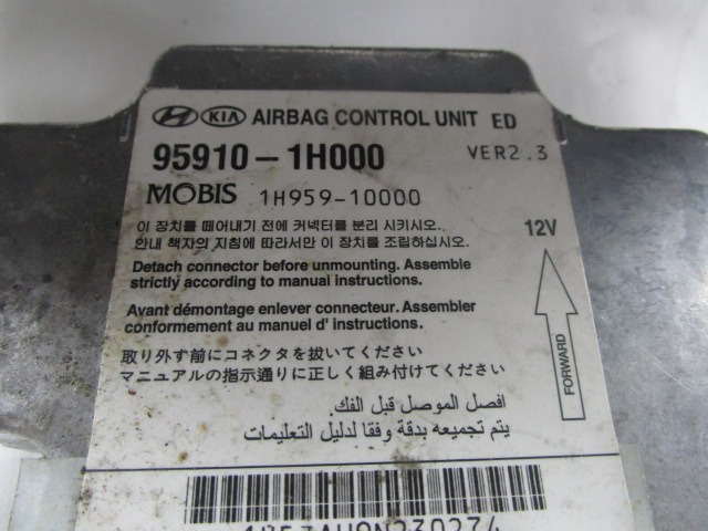 KIT AIRBAG KOMPLET OEM N. 19938 KIT AIRBAG COMPLETO ORIGINAL REZERVNI DEL KIA CEE'D / PRO CEE'D MK1 ED (2006-2012) BENZINA/GPL LETNIK 2008