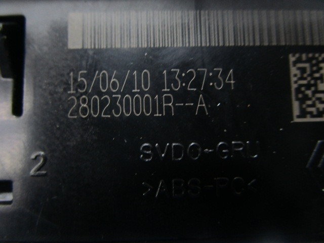 USB / AUX OEM N. 280230001R ORIGINAL REZERVNI DEL RENAULT CLIO BR0//1 CR0/1 KR0/1 MK3 R (05/2009 - 2013) DIESEL LETNIK 2010