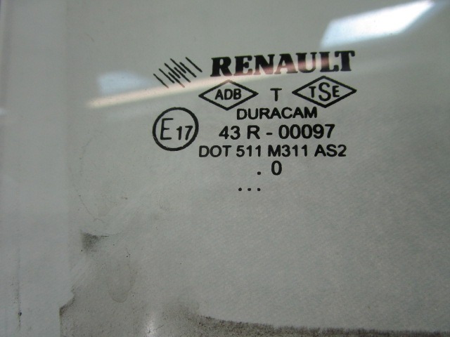 STEKLO ZADNJIH DESNIH VRAT OEM N. 8200427730 ORIGINAL REZERVNI DEL RENAULT CLIO BR0//1 CR0/1 KR0/1 MK3 R (05/2009 - 2013) DIESEL LETNIK 2010