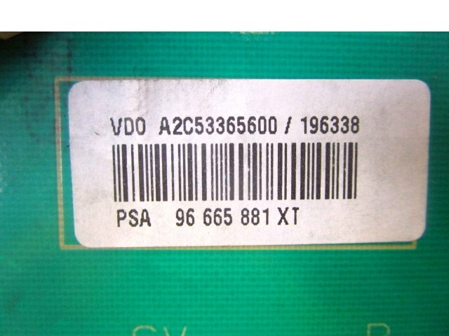 KILOMETER STEVEC OEM N. A2C53365600 96665881XT ORIGINAL REZERVNI DEL CITROEN C3 MK2 SC (2009 - 2016) BENZINA/GPL LETNIK 2012