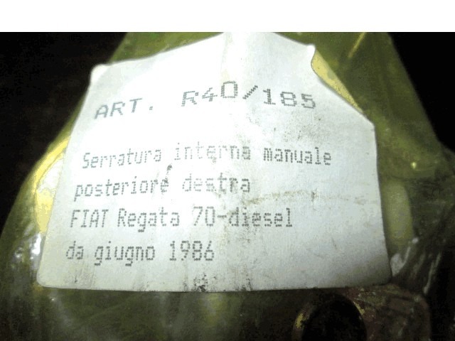 CENTRALNO ZAKLEPANJE ZADNJIH DESNIH VRAT OEM N. 40/185 ORIGINAL REZERVNI DEL FIAT REGATA 138 R (1986 - 1990)DIESEL LETNIK 1986