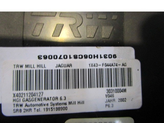 KIT AIRBAG KOMPLET OEM N. 15608 KIT AIRBAG COMPLETO ORIGINAL REZERVNI DEL JAGUAR X-TYPE X400 MK1 BER/SW (2001-2005) BENZINA LETNIK 2002