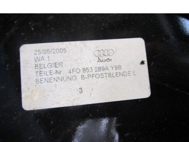 ZUNANJI PROFILI IN LETVE SPREDAJ LEVO OEM N. 4F0853289AY9B ORIGINAL REZERVNI DEL AUDI A6 C6 4F2 4FH 4F5 BER/SW/ALLROAD (07/2004 - 10/2008) DIESEL LETNIK 2005