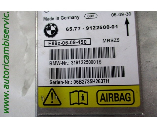 KIT AIRBAG KOMPLET OEM N. 19106 KIT AIRBAG COMPLETO ORIGINAL REZERVNI DEL BMW SERIE 3 BER/SW/COUPE/CABRIO E90/E91/E92/E93 (2005 -2009) DIESEL LETNIK 2006