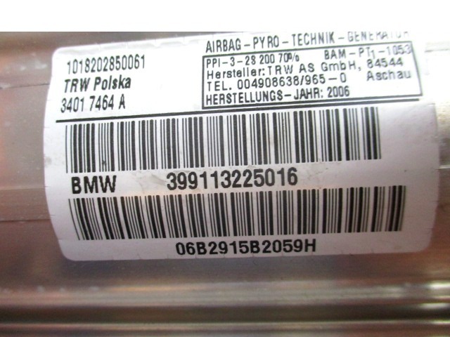 KIT AIRBAG KOMPLET OEM N. 19106 KIT AIRBAG COMPLETO ORIGINAL REZERVNI DEL BMW SERIE 3 BER/SW/COUPE/CABRIO E90/E91/E92/E93 (2005 -2009) DIESEL LETNIK 2006