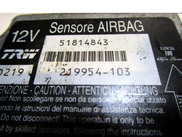 KIT AIRBAG KOMPLET OEM N. 18903 KIT AIRBAG COMPLETO ORIGINAL REZERVNI DEL FIAT CROMA 194 MK2 R (11-2007 - 2010) DIESEL LETNIK 2008