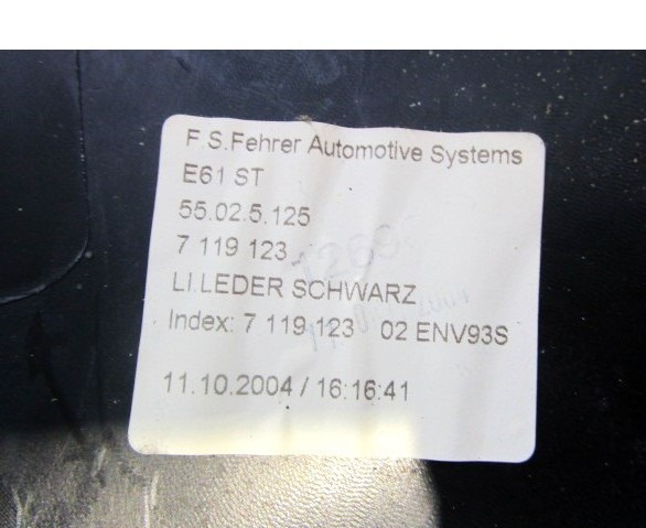 LATVIJSKI STRANSKI SEDEZI ZA ZADNJE SEDEZE OEM N. 7119123 ORIGINAL REZERVNI DEL BMW SERIE 5 E60 E61 (2003 - 2010) DIESEL LETNIK 2004