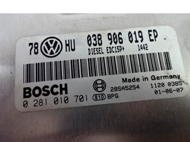 KOMPLET ODKLEPANJE IN VZIG  OEM N. 15786 KIT ACCENSIONE AVVIAMENTO ORIGINAL REZERVNI DEL VOLKSWAGEN PASSAT B5.5 3B3 3B6 3BG R BER/SW (11/2000 - 2005) DIESEL LETNIK 2001