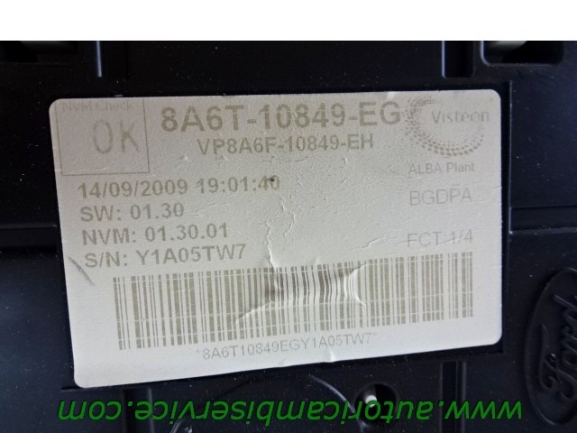 KOMPLET ODKLEPANJE IN VZIG  OEM N. 33333 KIT ACCENSIONE AVVIAMENTO ORIGINAL REZERVNI DEL FORD FIESTA CB1 CNN MK6 (09/2008 - 11/2012) BENZINA/GPL LETNIK 2009