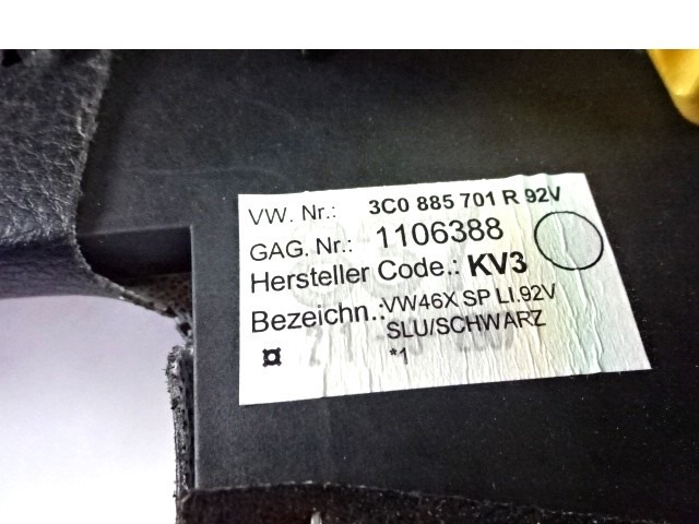 LATVIJSKI STRANSKI SEDEZI ZA ZADNJE SEDEZE OEM N. 3C0885701R ORIGINAL REZERVNI DEL VOLKSWAGEN PASSAT B6 3C2 3C5 BER/SW (2005 - 09/2010)  DIESEL LETNIK 2007