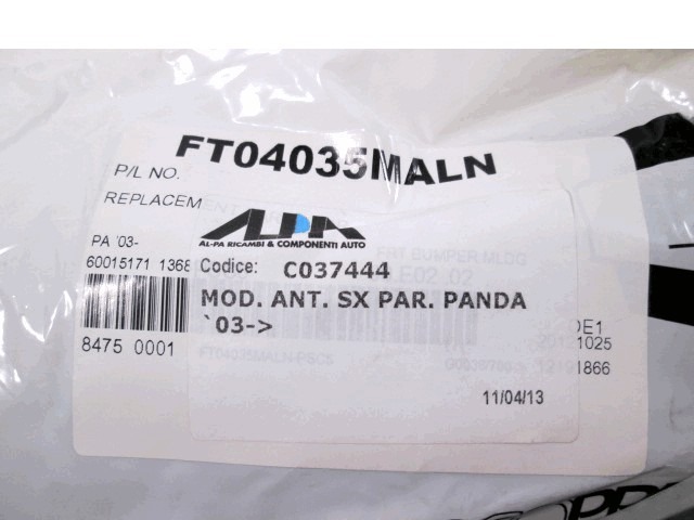 OKRASNI PROFILI SPREDNJEGA ODBIJACA  OEM N.  ORIGINAL REZERVNI DEL FIAT PANDA 169 (2003 - 08/2009) BENZINA LETNIK 2003