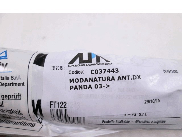 OKRASNI PROFILI SPREDNJEGA ODBIJACA  OEM N. #RIF! ORIGINAL REZERVNI DEL FIAT PANDA 169 (2003 - 08/2009) BENZINA LETNIK 2003