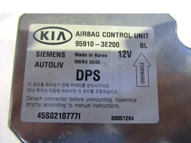 KIT AIRBAG KOMPLET OEM N. 16914 KIT AIRBAG COMPLETO ORIGINAL REZERVNI DEL KIA SORENTO JC MK1 (2002 - 2009) DIESEL LETNIK 2006