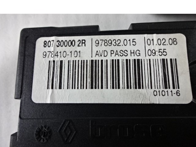 DVIZNI MEHANIZEM SPREDNIH STEKEL  OEM N. 130822331 ORIGINAL REZERVNI DEL RENAULT LAGUNA BT0/1 KT0/1 MK3 BER/SW (10/2007 - 08/2010) DIESEL LETNIK 2008