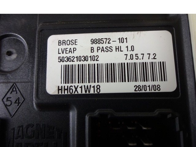 DVIZNI MEHANIZEM SPREDNIH STEKEL  OEM N. 130822331 ORIGINAL REZERVNI DEL RENAULT LAGUNA BT0/1 KT0/1 MK3 BER/SW (10/2007 - 08/2010) DIESEL LETNIK 2008