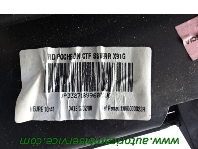 PREDAL ZA DOKUMENTE OEM N. 685000023R ORIGINAL REZERVNI DEL RENAULT LAGUNA BT0/1 KT0/1 MK3 BER/SW (10/2007 - 08/2010) DIESEL LETNIK 2008