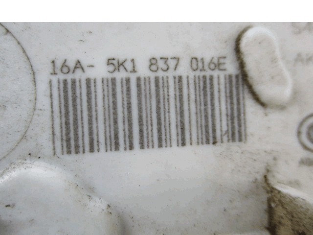 CENTRALNI ZAKLEP SPREDNJIH VRAT  OEM N. 5K1837016E ORIGINAL REZERVNI DEL VOLKSWAGEN GOLF VII 5G1 BQ1 BE1 BE2 BA5 BV5 MK7 (2012 - 2017)DIESEL LETNIK 2013