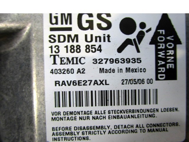 KIT AIRBAG KOMPLET OEM N. 18299 KIT AIRBAG COMPLETO ORIGINAL REZERVNI DEL OPEL ASTRA H A04 L48,L08,L35,L67 5P/3P/SW (2004 - 2007) DIESEL LETNIK 2006