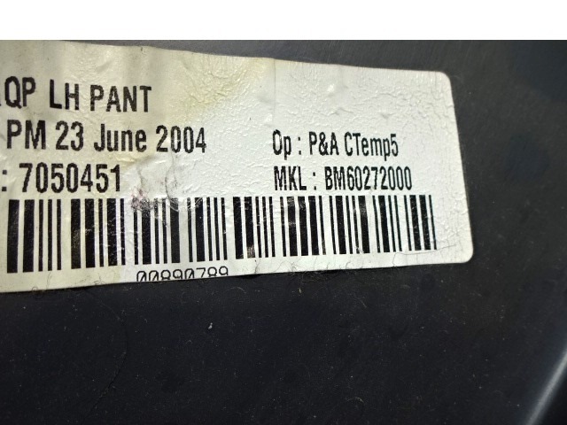 NOTRANJA OBLOGA ZADNJEGA BOKA  OEM N. 7050451 ORIGINAL REZERVNI DEL MINI ONE / COOPER / COOPER S R50 R52 R53 (2001-2006) DIESEL LETNIK 2004