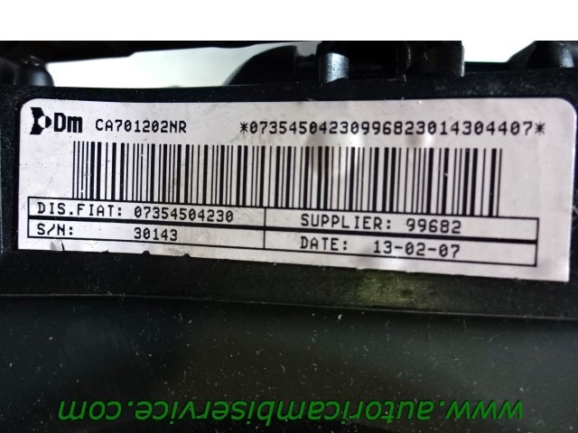 KIT AIRBAG KOMPLET OEM N. 22546 KIT AIRBAG COMPLETO ORIGINAL REZERVNI DEL FIAT BRAVO 198 (02/2007 - 2010) BENZINA LETNIK 2007