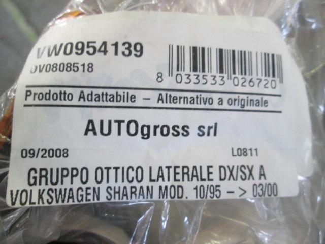 SPREDNJI INDIKATOR OEM N. 33676631 ORIGINAL REZERVNI DEL VOLKSWAGEN GOLF III 1H1 1E7 1H5 MK3 (08/1992 - 07/1998) BENZINA LETNIK 1992