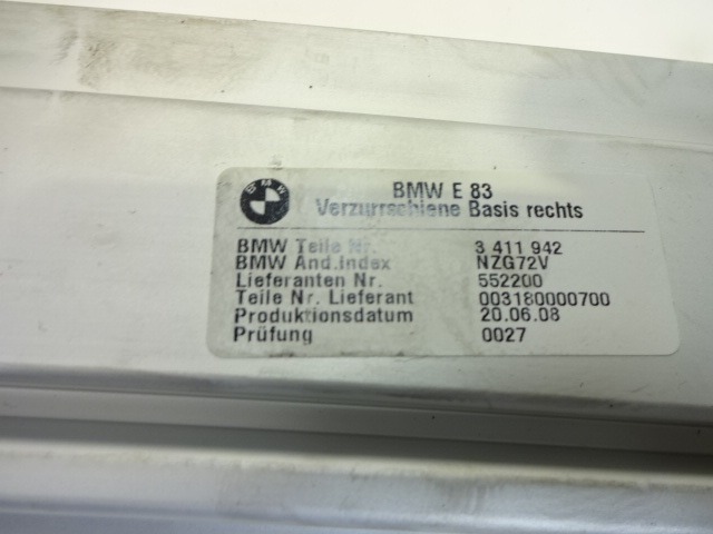 STRANSKA VODILA OEM N. 3411942 ORIGINAL REZERVNI DEL BMW X3 E83 LCI R (2006 - 2010) DIESEL LETNIK 2008