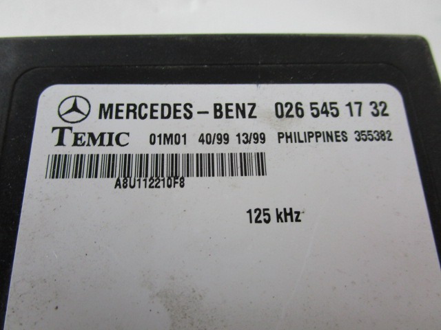 RACUNALNIK AVTOALARMA/BLOKADA MOTORJA OEM N. 265451732 ORIGINAL REZERVNI DEL MERCEDES CLASSE V / VITO W638 (01/1999 - 12/2003) DIESEL LETNIK 2001