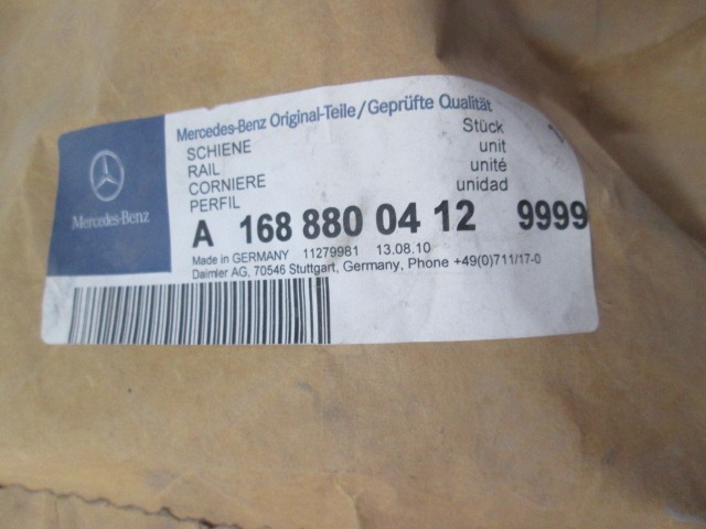 MOUNTING DELI ODBIJAC ZADNJI OEM N. A1688800412 ORIGINAL REZERVNI DEL MERCEDES CLASSE A W168 5P V168 3P 168.031 168.131 (1997 - 2000) BENZINA LETNIK 1999