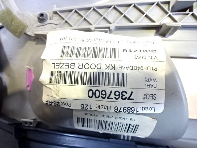 NOTRANJA OBLOGA SPREDNJIH VRAT OEM N. PNADTJPCHEROKEEKKMK4SV5P ORIGINAL REZERVNI DEL JEEP CHEROKEE MK4 KK (2008 - 2012)DIESEL LETNIK 2008