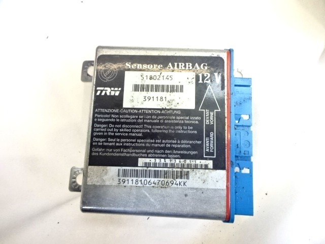 KIT AIRBAG KOMPLET OEM N. 18904 KIT AIRBAG COMPLETO ORIGINAL REZERVNI DEL FIAT CROMA 194 MK2 (2005 - 10/2007)  DIESEL LETNIK 2007