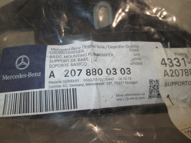 NOSILCI ZADNJEGA ODBIJACA  OEM N. A2078800303 ORIGINAL REZERVNI DEL MERCEDES CLASSE C W204 R BER/SW (2011 - 10/2014)DIESEL LETNIK 2009