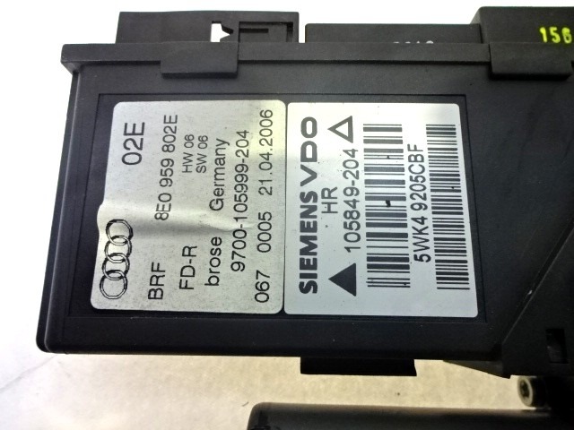 MOTORCEK ELEKTRICNEGA POMIKA ZADNJEGA STEKLA  OEM N. 0130821766 8E0959802E ORIGINAL REZERVNI DEL AUDI A4 B7 8EC 8ED 8HE BER/SW/CABRIO (2004 - 2007) DIESEL LETNIK 2006