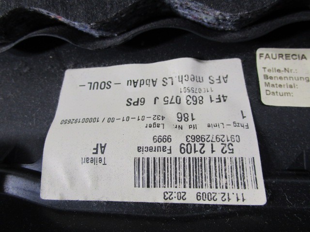 MONTA?NI DELI /  ARMATURNE PLOSCE SPODNJI OEM N. 4F1863075J ORIGINAL REZERVNI DEL AUDI A6 C6 R 4F2 4FH 4F5 BER/SW/ALLROAD (10/2008 - 2011) DIESEL LETNIK 2010