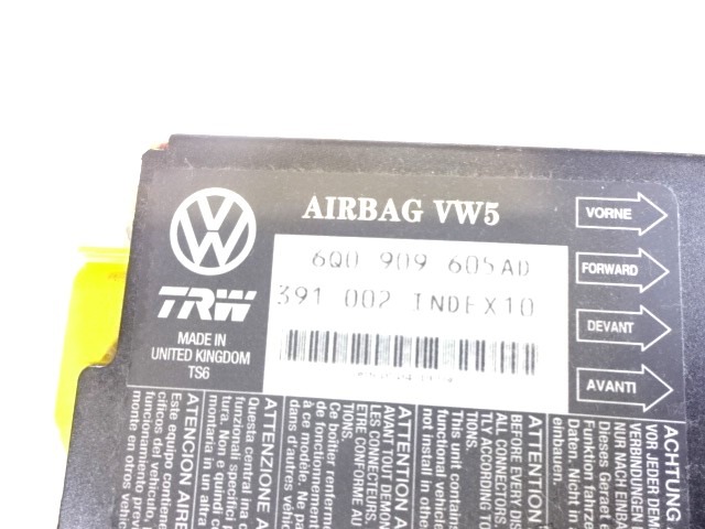 KIT AIRBAG KOMPLET OEM N. 17079 KIT AIRBAG COMPLETO ORIGINAL REZERVNI DEL SEAT IBIZA 6L1 MK3 (01/2002 - 01/2006) DIESEL LETNIK 2005